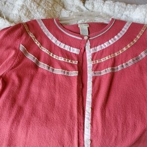 Anthropologie Odille salmon-colored cardigan